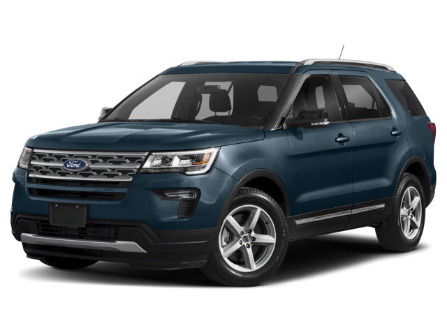 2018 Ford Explorer XLT in Tan — front three-quarter view